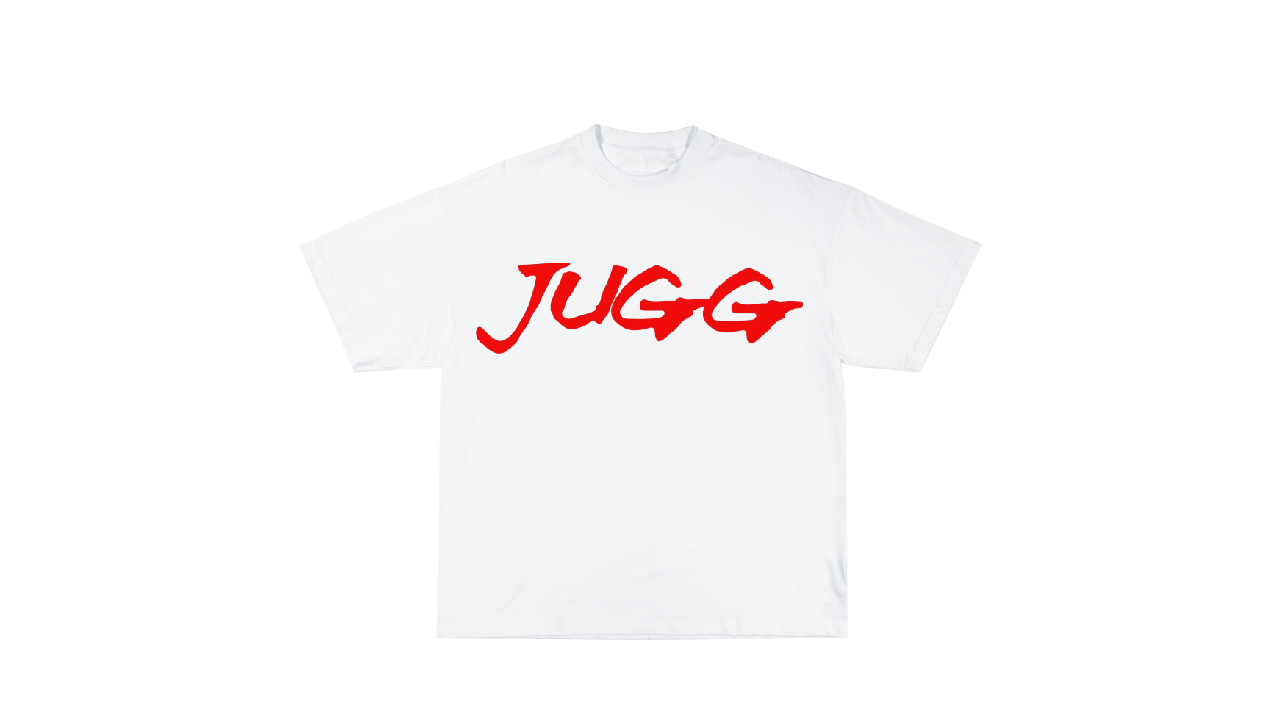 white/red jugg tee